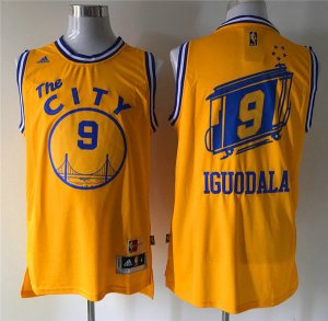 Maillot De Basket Golden State Warriors Andre Iguodala 9 City Version Tissus Sportif Fans Edition Jaune